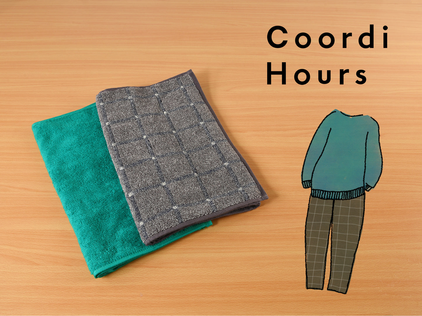 Coordi Hours/グラフライン+カラー フェイスタオル2枚セット