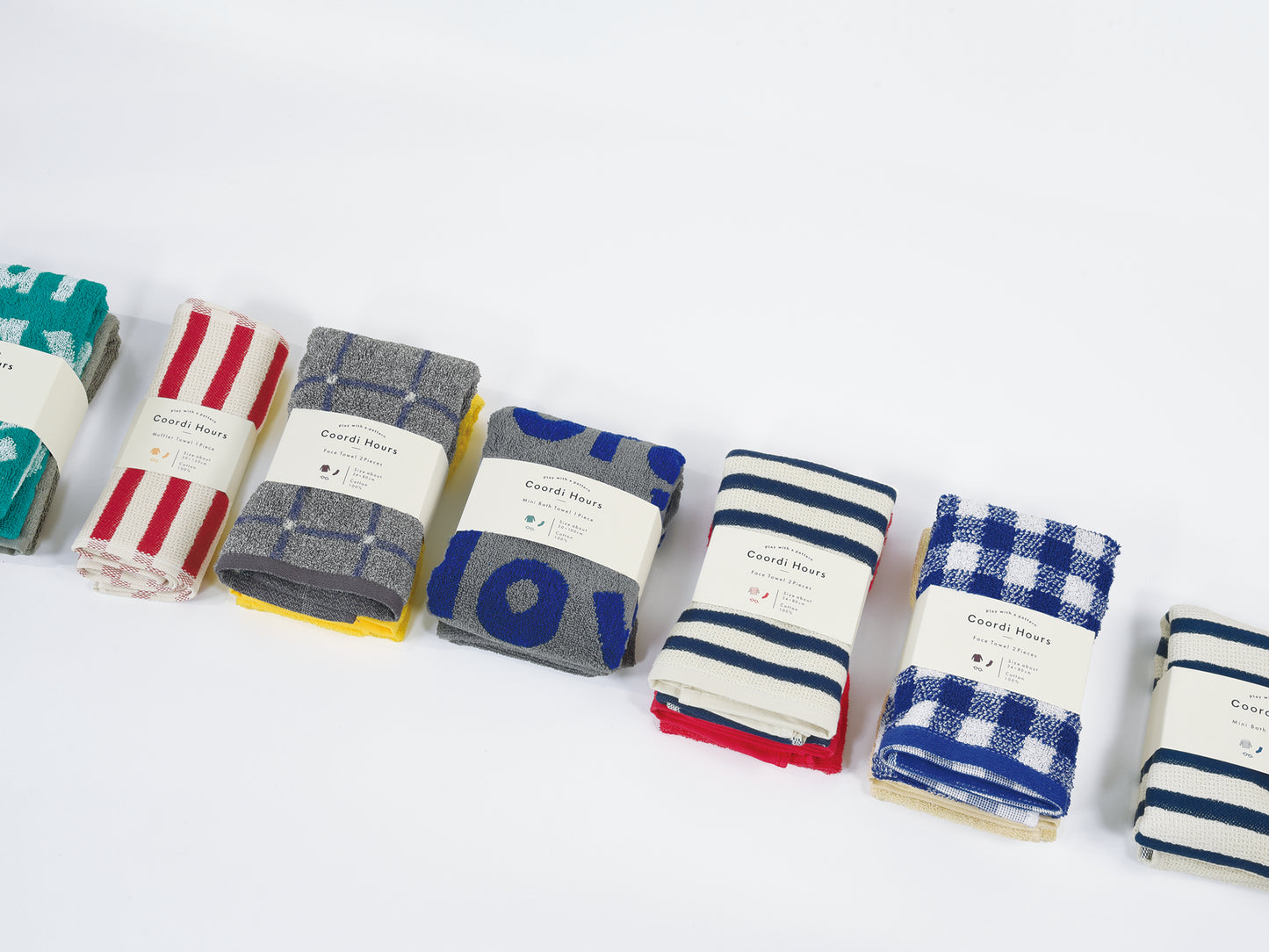 Coordi Hours/ボーダー(絡め織)マフラータオル 2枚 (ギフト用)