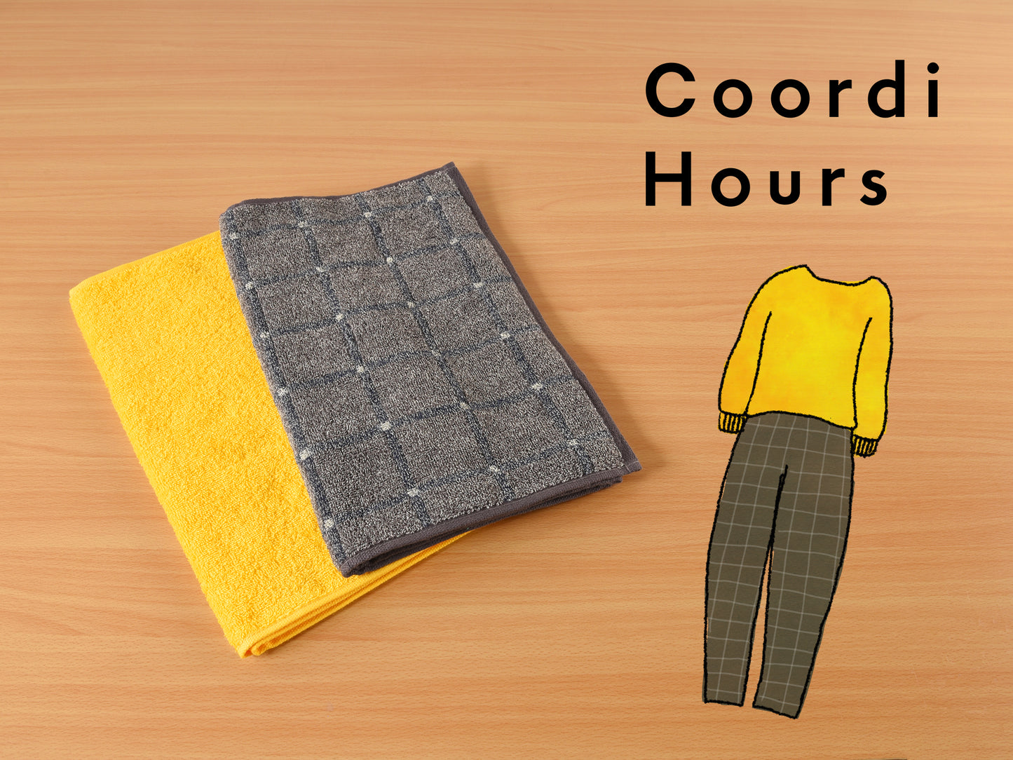 Coordi Hours/グラフライン+カラー フェイスタオル2枚セット