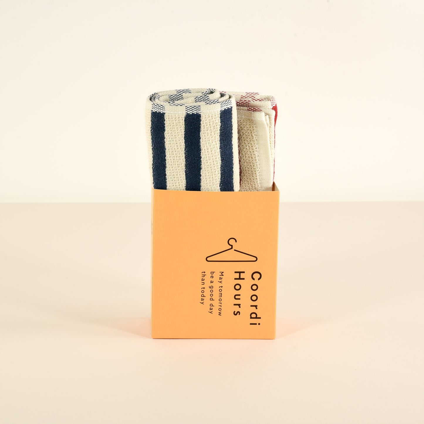 Coordi Hours/ボーダー(絡め織)マフラータオル 2枚 (ギフト用)