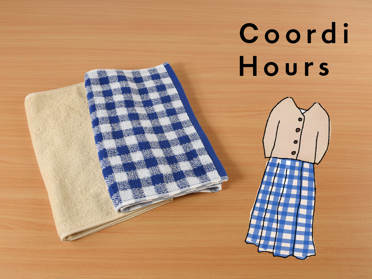Coordi Hours/ギンガムチェック+カラー フェイスタオル2枚セット