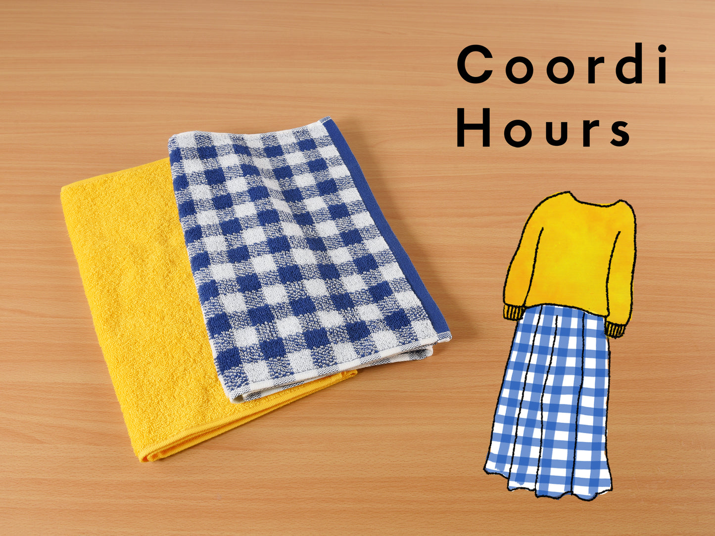 Coordi Hours/ギンガムチェック+カラー フェイスタオル2枚セット