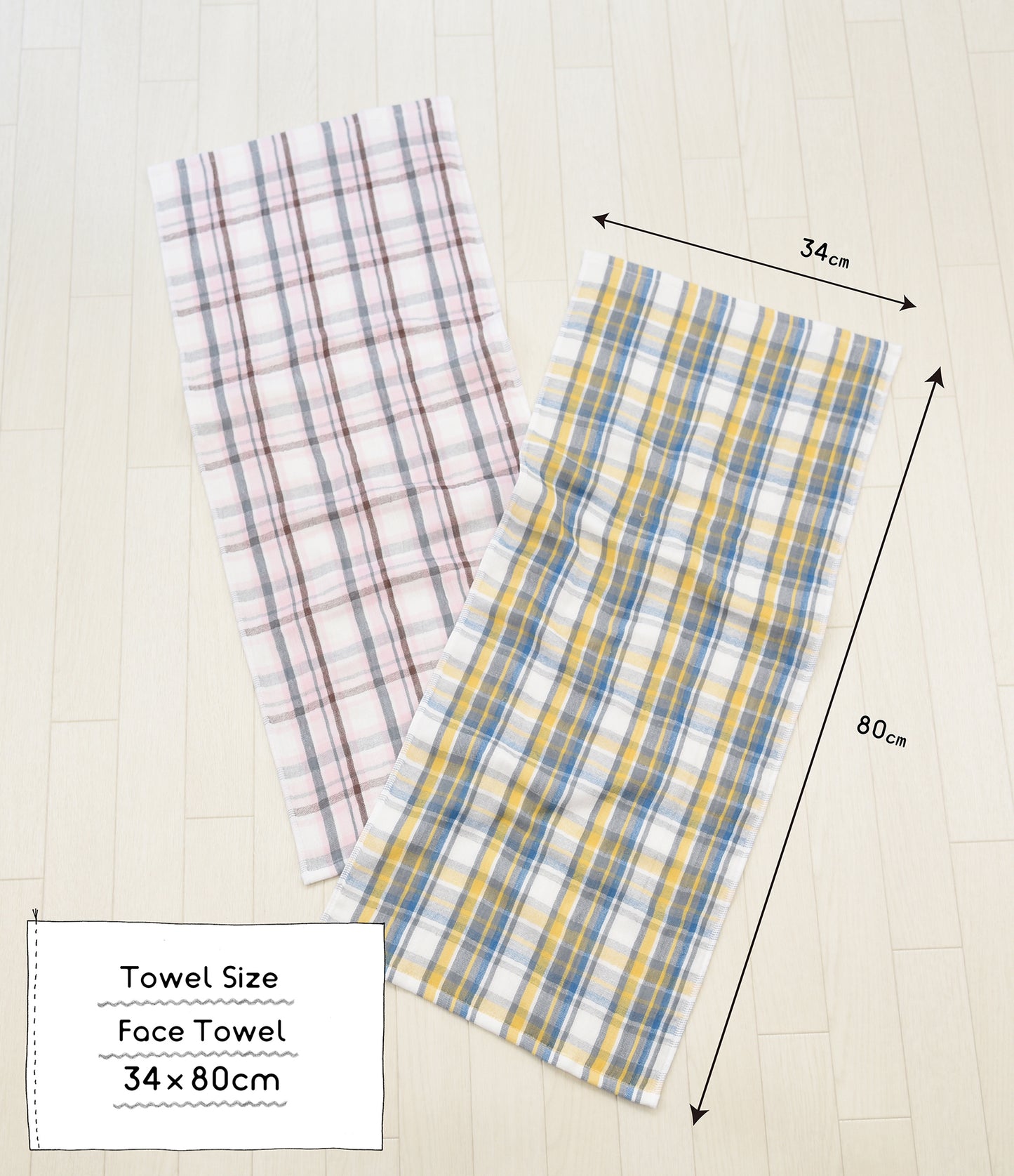 otona cotton/スロウ ガーゼ&無撚糸パイル フェイスタオル2枚セット