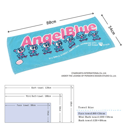 ★ANGEL BLUE★/スケボー フェイスタオル ２枚セット